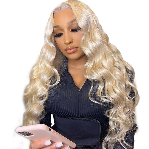 13x4 Lace Front Human Hair Wigs 613 Body Wave Density
